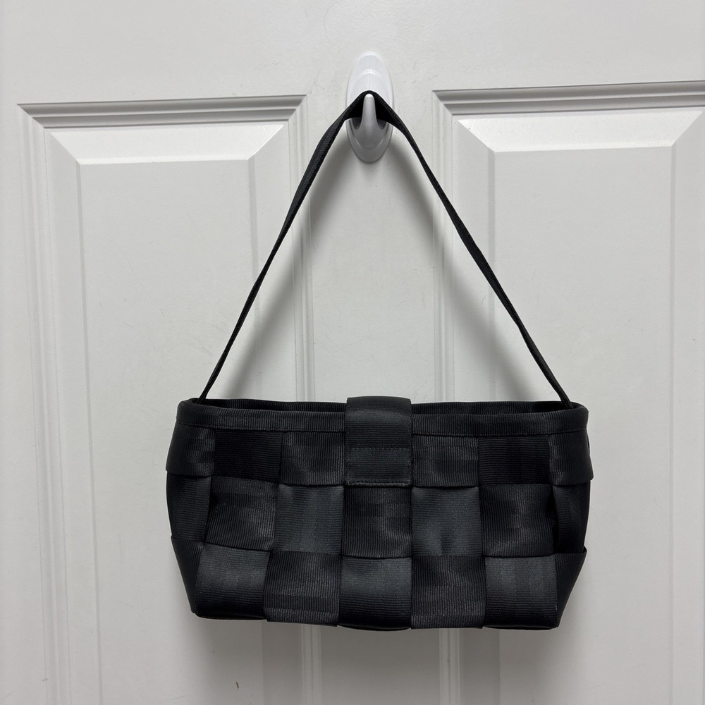 Harveys Seat Belt Bag Charcoal Gray Woven Satchel Shoulder Bag - Picture 3 of 8